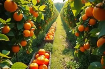 An expansive landscape adorned with colorful fruits and vegetables, highlighting the bounty of nature.