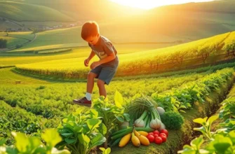 A lush garden filled with ripe vegetables and fruits, representing the essence of fresh produce.