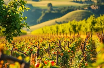 A picturesque landscape with vibrant fruits and vegetables in a natural setting.