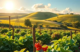 A healthy organic landscape abundant with fresh fruits and vegetables.