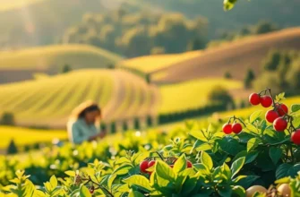 A vibrant landscape of a field filled with healthy produce emphasizing the importance of hydration.