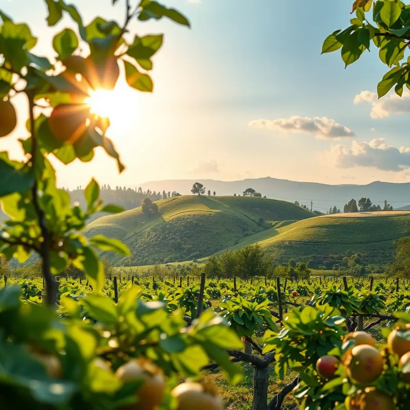A sunlit landscape showcasing the beauty of healthy produce.