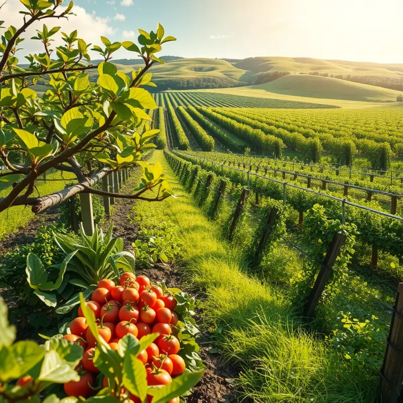 A lush orchard representing the foundation of a longevity diet rich in organic produce.