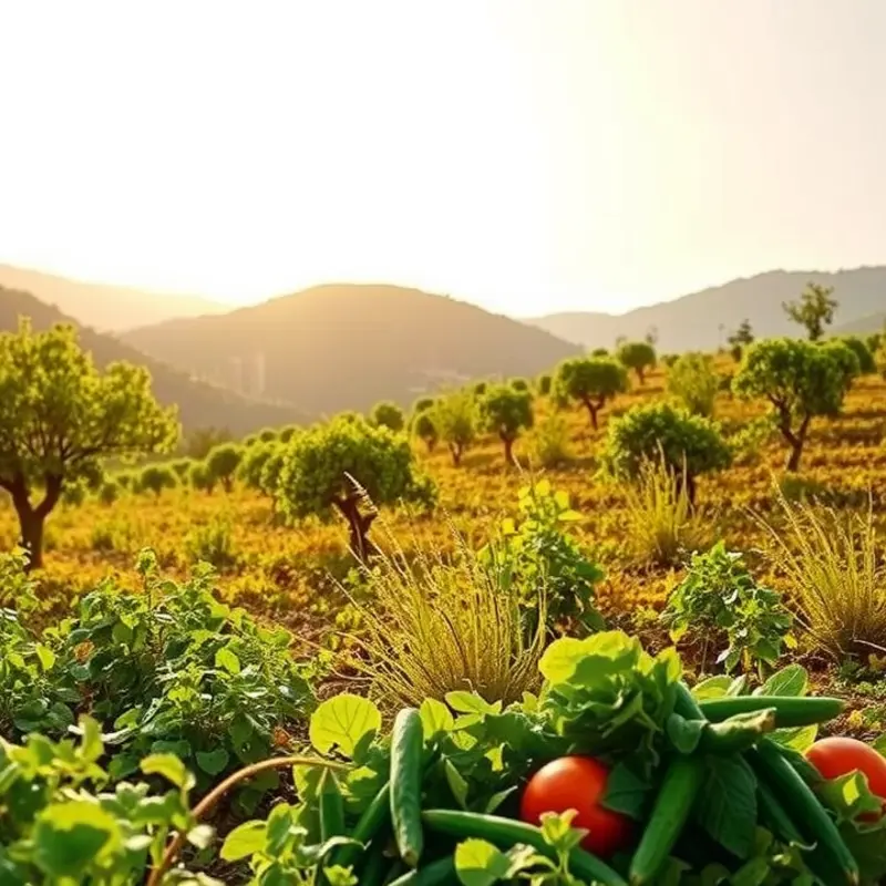 A serene landscape showcasing the vibrant abundance of healthy produce.