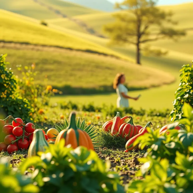 A vibrant sunlit orchard showcasing the essence of organic farming.