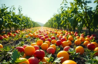 A beautiful sunlit field filled with colorful and organic produce.