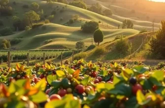 A sunlit orchard filled with a variety of organic fruits and vegetables, representing the essence of meal prep.