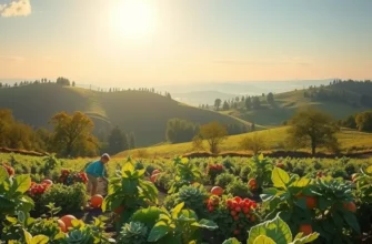 A natural landscape showcasing fresh vegetables and fruits ready for meal prep.
