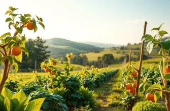 A lively scene depicting a sunlit field with rich fruits and vegetables, emphasizing nature's bounty for meal prep.