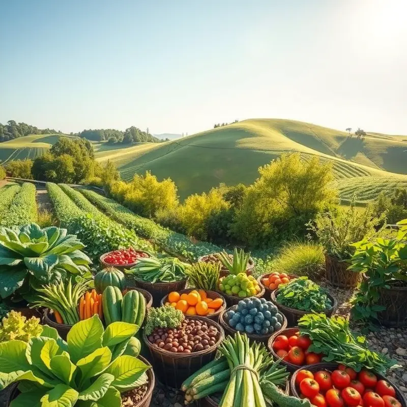 A sunlit orchard highlighting fresh produce, symbolizing nurturing food expectations.