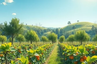 A scenic view of a field with an abundance of organic fruits and vegetables, embodying mindful grocery shopping and healthy living.