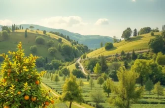 A serene landscape that showcases lush fields filled with vegetables and fruits, symbolizing healthy eating.