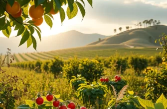 A landscape featuring a vibrant orchard illustrating the relationship between nature and healthy nutrition.
