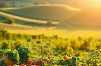 A panoramic view of a vibrant landscape showcasing organic vegetation.