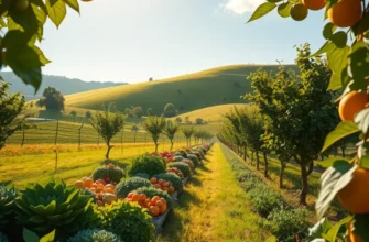 A stunning landscape of nature filled with organic elements indicative of healthy food choices.
