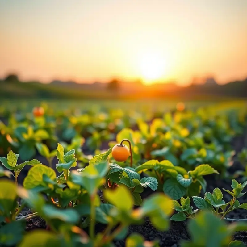 Lush organic produce growing naturally under sunlight.