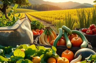 A beautiful sun-drenched landscape filled with healthy vegetation and fruits, representing the essence of nourishment and emotional well-being.