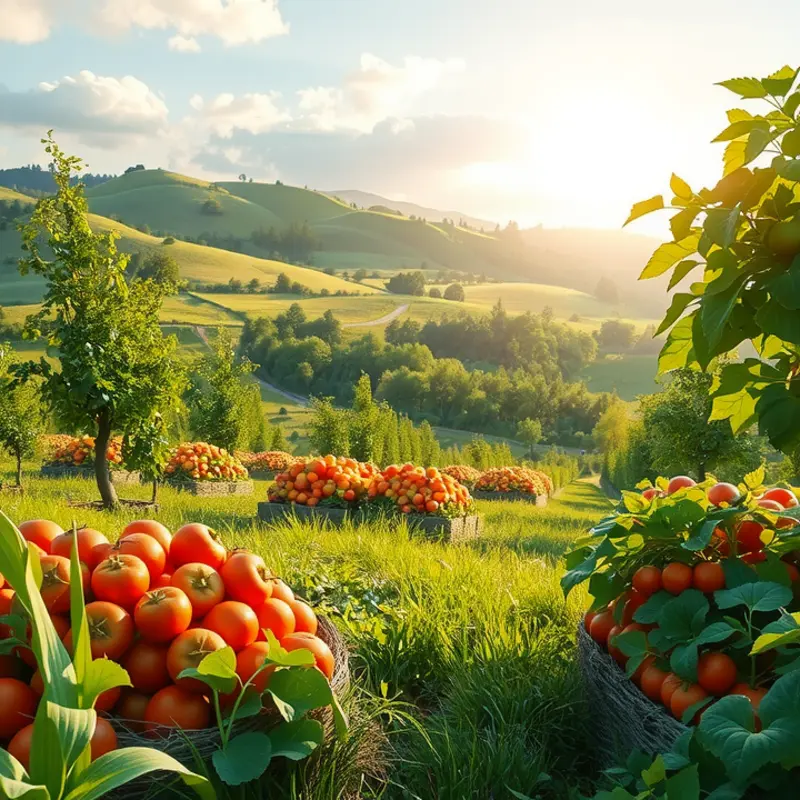 A sunlit orchard reflecting the abundance of nature’s produce.