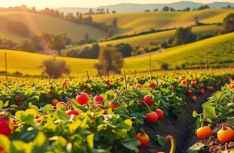 A serene landscape filled with vibrant produce, symbolizing the importance of nutrition for health-conscious athletes.