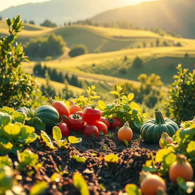 A scenic field showcasing organic produce.
