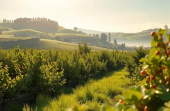 A beautiful landscape showcasing rich organic produce, emphasizing wellness and healthy eating.