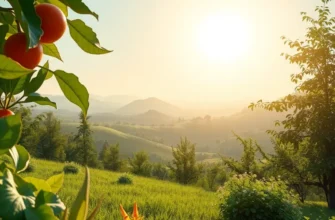 A stunning landscape showcasing a rich variety of organic vegetables and fruits in a healthy environment.