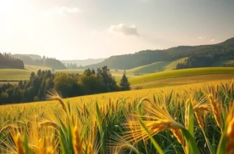 Photorealistic landscape showcasing an orchard with vibrant, organic produce.