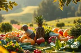 A scenic view of an organic sunlit field bustling with healthy vegetation.
