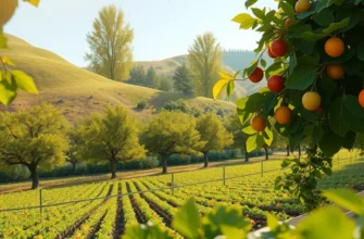 A field dominated by an array of healthy vegetables and fruits, depicting an organic landscape rich in nutrition.