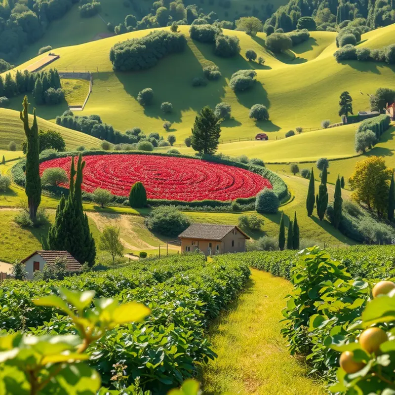 A vibrant field abundant with organic produce.