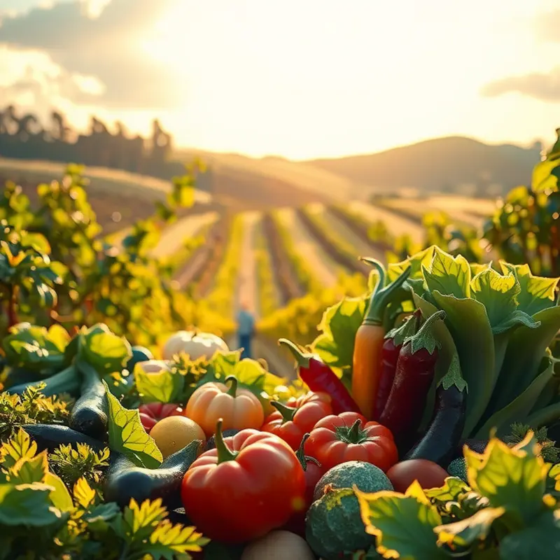 A vibrant field abundant with organic produce.