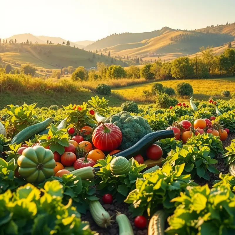 A sunlit field depicting the bounty of nature’s produce, symbolizing health and nourishment.