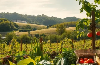A scenic field representing the abundance and freshness of organic produce in natural light.
