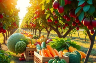 A scenic field abundant with natural, organic produce, representing the essence of healthy nutrition.