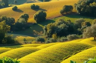 A scenic field showcasing vibrant organic vegetables and fruits amid lush greenery.