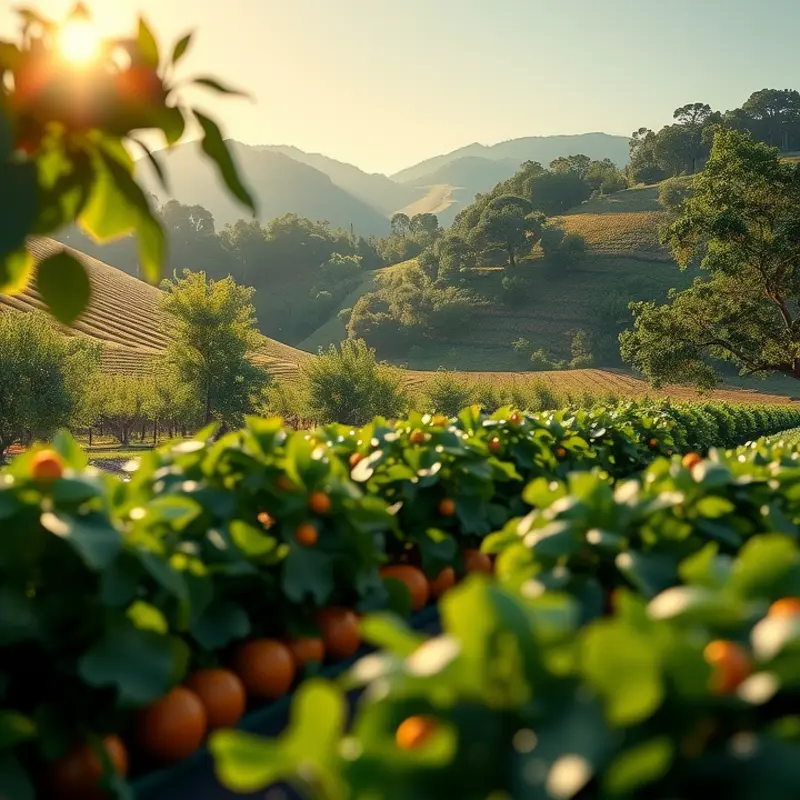 A vibrant field showcasing the abundance of fresh organic produce.