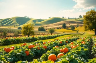 A beautiful organic garden showcasing a variety of fruits and vegetables.
