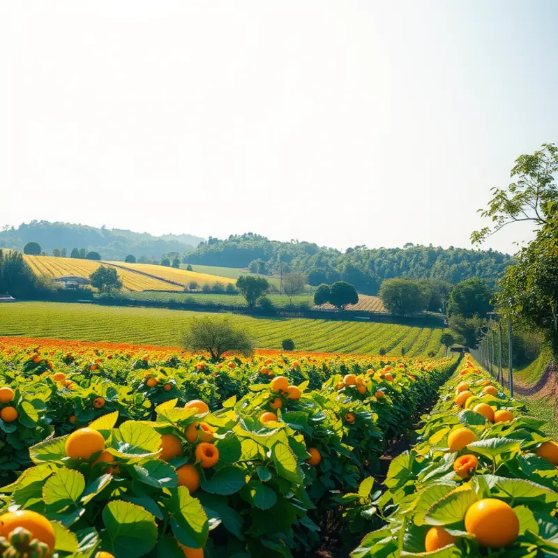 A sunlit field showcasing the beauty of nature and organic produce.