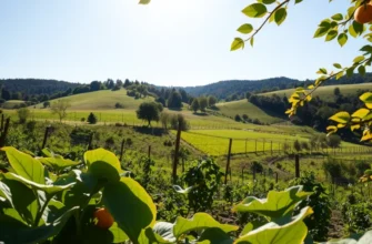 Beautiful landscape representing sustainable eating with organic vegetables and fruits.