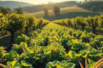 Beautiful landscape showcasing organic fruits and vegetables in abundance.