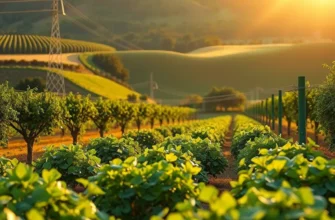 Natural landscape depicting healthy vegetables and fruits in a sustainable setting