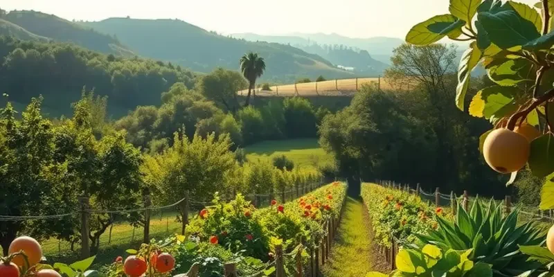 A beautiful field filled with healthy, vibrant crops under clear skies.
