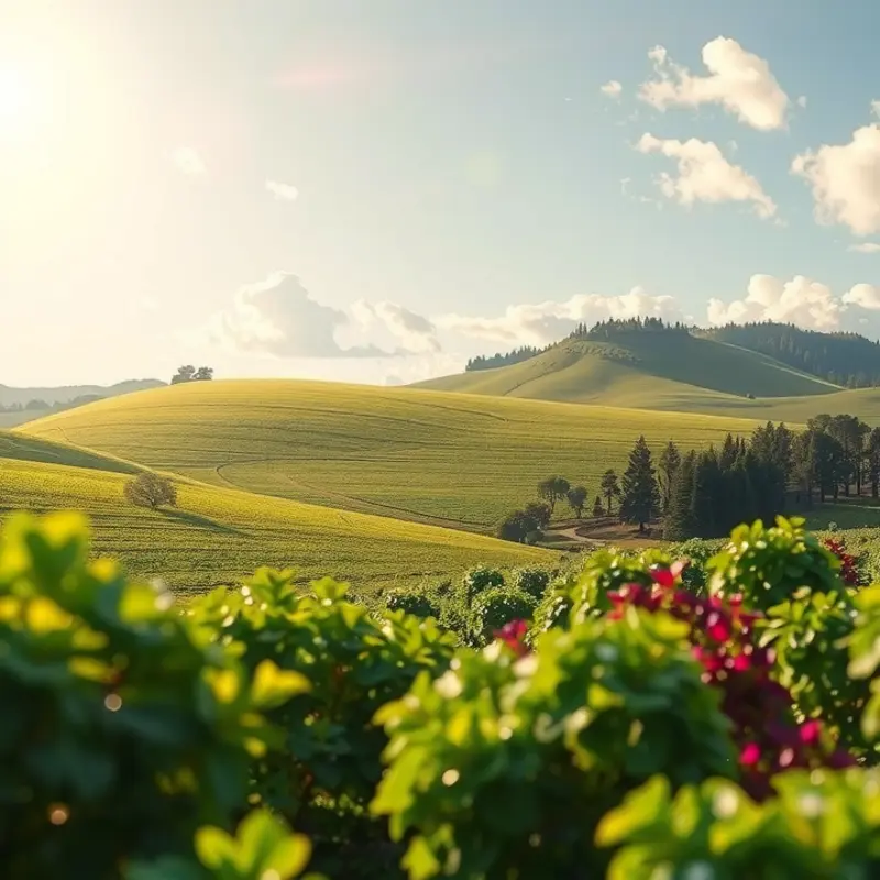 A serene sunlit field illustrating the beauty of organic nature.