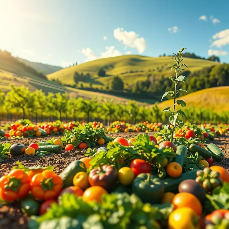 A scenic field showcasing organic produce.