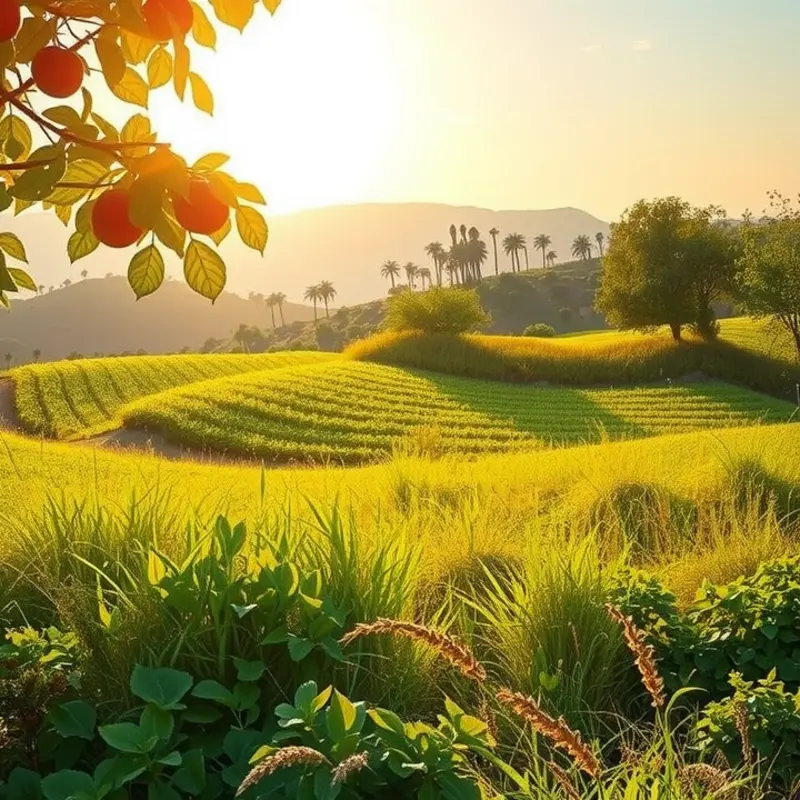 A sunlit landscape showcasing the beauty of healthy produce.