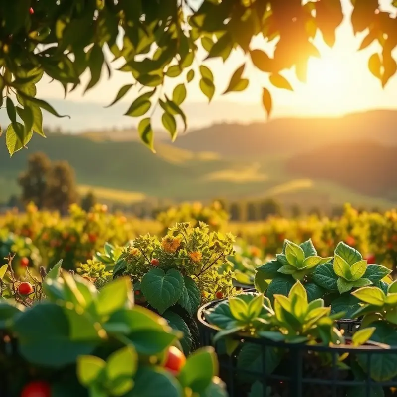 A vibrant landscape showcasing the natural abundance of fruits and vegetables.