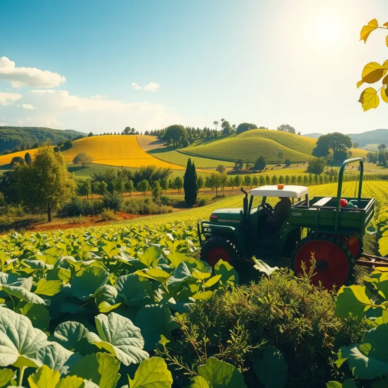 A scenic portrayal of fresh produce, highlighting the natural abundance of ingredients central to Persian cuisine.