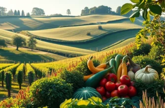 A serene landscape filled with diverse produce that represents the essence of healthy nutrition.