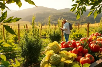 An expansive field showcasing organic produce and lush greenery, embodying a connection to nature and health.