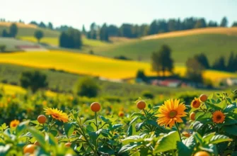 A lush garden scene showcasing a variety of green vegetables and fruits growing abundantly.